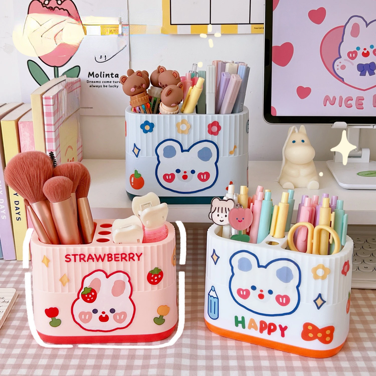 Cute Cartoon Double Grid Pen Holder Simple Student Desktop Storage Office Creative Pen Holder Cosmetic Storage Party Gifts
Cute Cartoon Double Grid Pen Holder Simple Student Desktop Storage Office Creative Pen Holder Cosmetic Storage Party Gifts