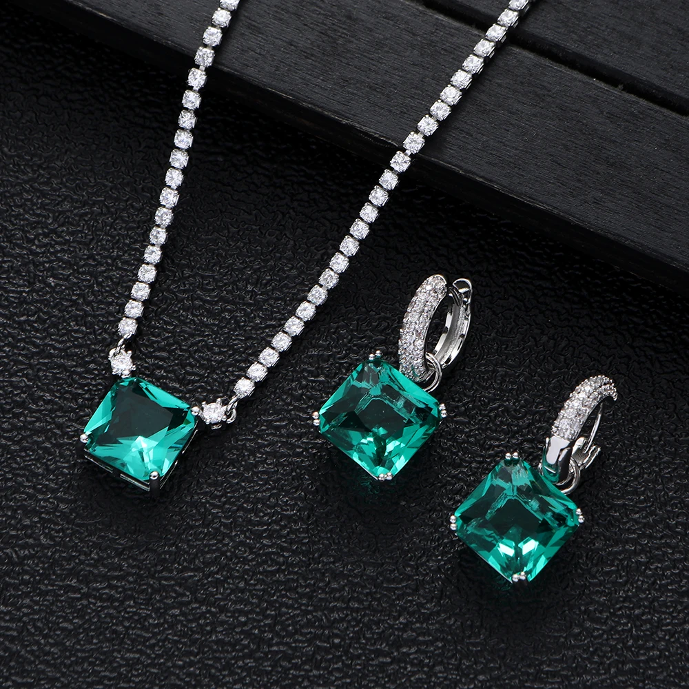 Luxury Square Pendant Tennis Chain CZ Choker Earring For Women Wedding Evening Party Dinner Dubai Jewelry Set Gifts S368
Luxury Square Pendant Tennis Chain CZ Choker Earring For Women Wedding Evening Party Dinner Dubai Jewelry Set Gifts S368