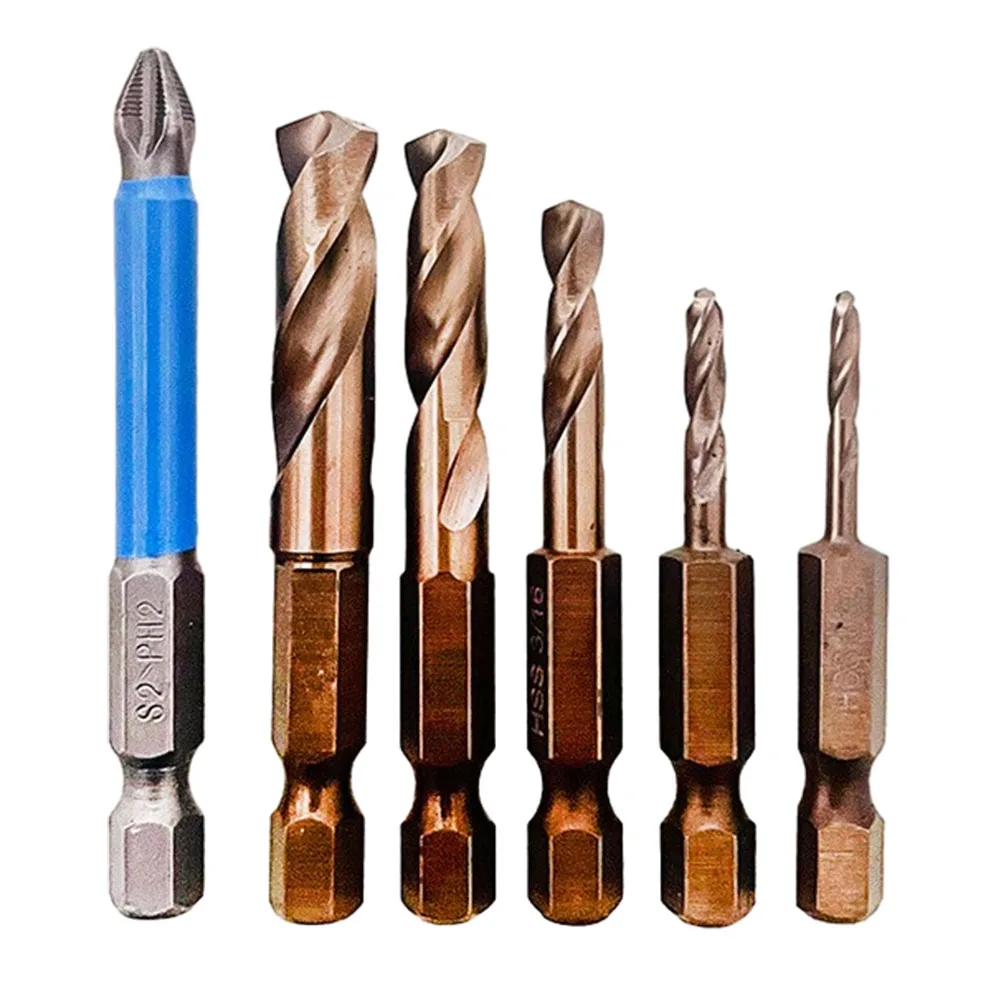 6pcs Drill Bit Set M35 Cobalt Stubby High Speed Steel For Stainless Steel & Hard Metals Bench Drill Impact Drill Power Tools
6pcs Drill Bit Set M35 Cobalt Stubby High Speed Steel For Stainless Steel & Hard Metals Bench Drill Impact Drill Power Tools