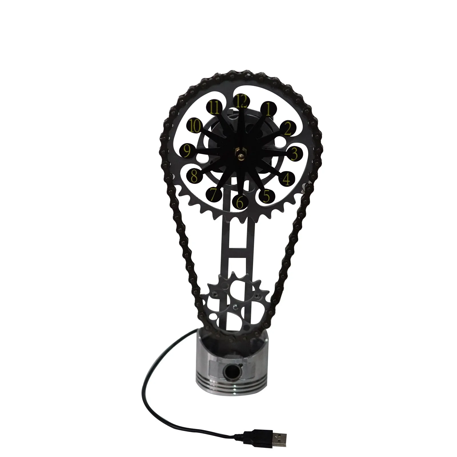 Vintage Chain Gear Rotating Clock Motorized Desktop Clocks Retro Home Decor Restaurant Bar Personalized Decorative Ornaments
Vintage Chain Gear Rotating Clock Motorized Desktop Clocks Retro Home Decor Restaurant Bar Personalized Decorative Ornaments