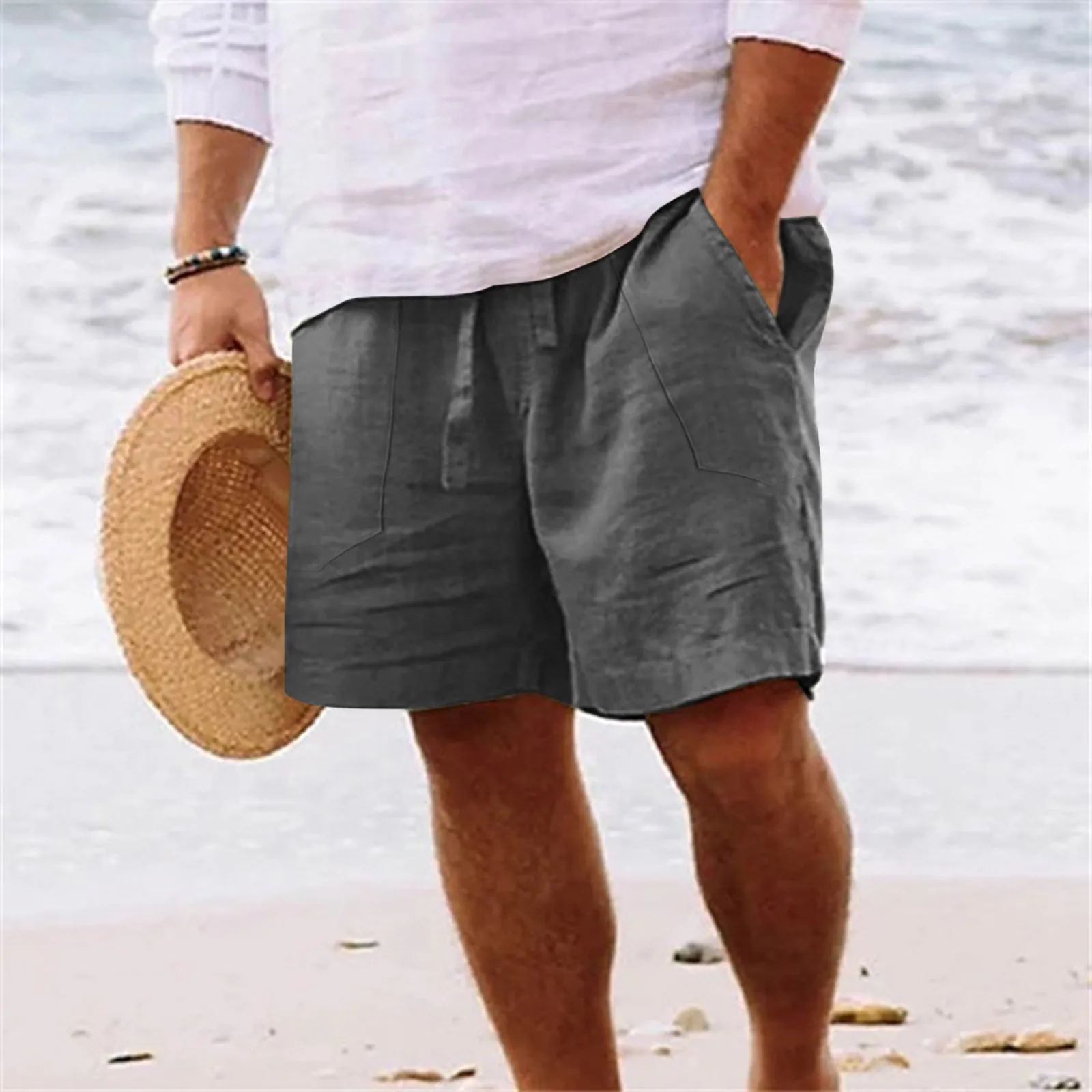 Cotton Linen Shorts Men Lace Up Drawstring Short Pants Casual Pure Color Shorts Breathable Gym Fitness Sports Bermuda Streetwear
Cotton Linen Shorts Men Lace Up Drawstring Short Pants Casual Pure Color Shorts Breathable Gym Fitness Sports Bermuda Streetwear