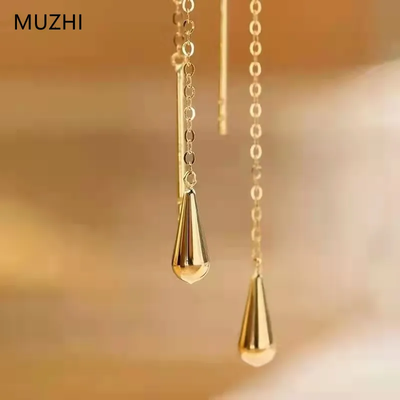 MUZHI Real 18K Gold Waterdrop Tassel Earrings Pure AU750 For Women Drop Earrings Female Fine Jewelry Gifts
MUZHI Real 18K Gold Waterdrop Tassel Earrings Pure AU750 For Women Drop Earrings Female Fine Jewelry Gifts