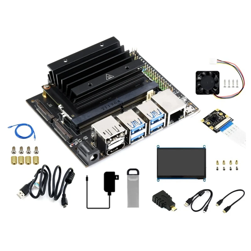 Комплект разработчика для Jetson Nano 4 Гб, макетная плата с искусственным интеллектом + охлаждающий вентилятор + 7-дюймовый ЖК-дисплей 
Комплект разработчика для Jetson Nano 4 Гб, макетная плата с искусственным интеллектом + охлаждающий вентилятор + 7-дюймовый ЖК-дисплей