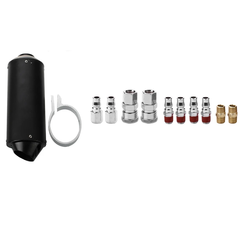 1X Motorcycle Racing Exhaust Muffler Silencer & 10Pcs 1/4 Inch BSP Air Line Hose Compressor Fitting Connector Coupler
1X Motorcycle Racing Exhaust Muffler Silencer & 10Pcs 1/4 Inch BSP Air Line Hose Compressor Fitting Connector Coupler