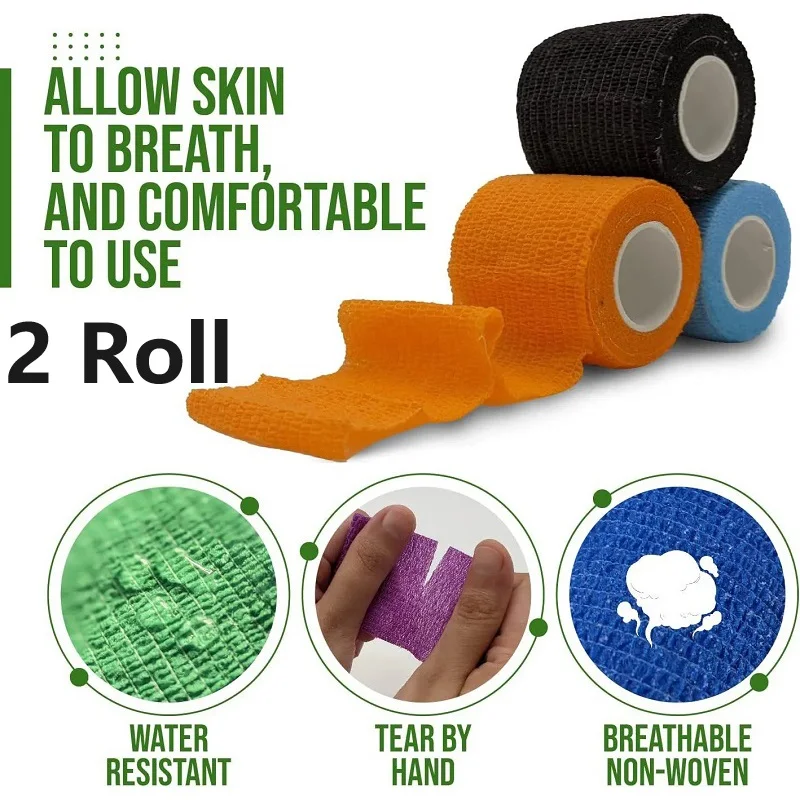 2Roll 4.5m Gauze Sport Self Adhesive Elastic Bandage Wrap Tape Elastoplast For Knee Support Pads Finger Ankle Palm Shoulder
2Roll 4.5m Gauze Sport Self Adhesive Elastic Bandage Wrap Tape Elastoplast For Knee Support Pads Finger Ankle Palm Shoulder