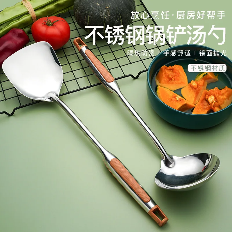 

Durable Portable Stainless Steel Non-stick Turner/Ladle Food Wok Spatula Spoon Kitchen Tools Cooking Utensil Cookware