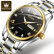 OLEVS Quartz Watch For Men Top Luxury Brand Business Mens Watches Waterproof Sports Watch Luminous Stainless Steel Wristwatches