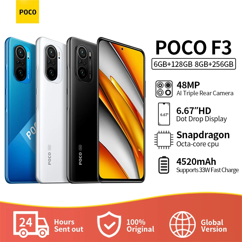 Global Version POCO F3 5G 6GB 128GB/8GB 256GB Snapdragon 870 6.67" 120Hz E4 AMOLED DotDisplay 48MP Smartphone 33W Fast Charge
Global Version POCO F3 5G 6GB 128GB/8GB 256GB Snapdragon 870 6.67" 120Hz E4 AMOLED DotDisplay 48MP Smartphone 33W Fast Charge