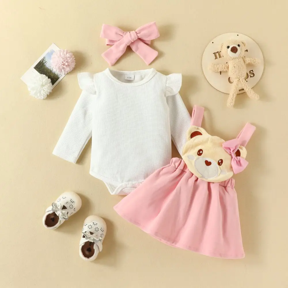 Baby Girls Clothing Sets 0-24M Toddler Infant Girls Cartoon Bear Elephant Knitted Bodysuits+Suspender Skirts+Bowknot Headband
Baby Girls Clothing Sets 0-24M Toddler Infant Girls Cartoon Bear Elephant Knitted Bodysuits+Suspender Skirts+Bowknot Headband