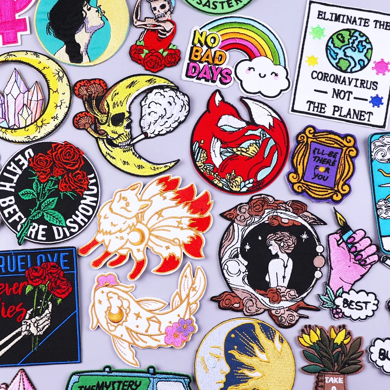 Cartoon Fox Goldfish Patch Moon Girl Stripe Iron On Patches On Clothes Rose Stickers Embroidered Patches For Clothing Badges DIY
Cartoon Fox Goldfish Patch Moon Girl Stripe Iron On Patches On Clothes Rose Stickers Embroidered Patches For Clothing Badges DIY