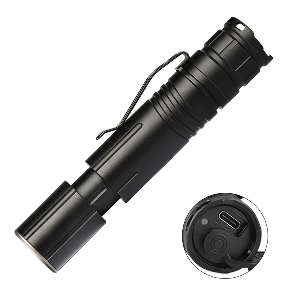 

Flashlight Torch Mini Telescopic Focusing Lamp Pen Light Camping Inspection Car Work XHP50 M09 without Battery