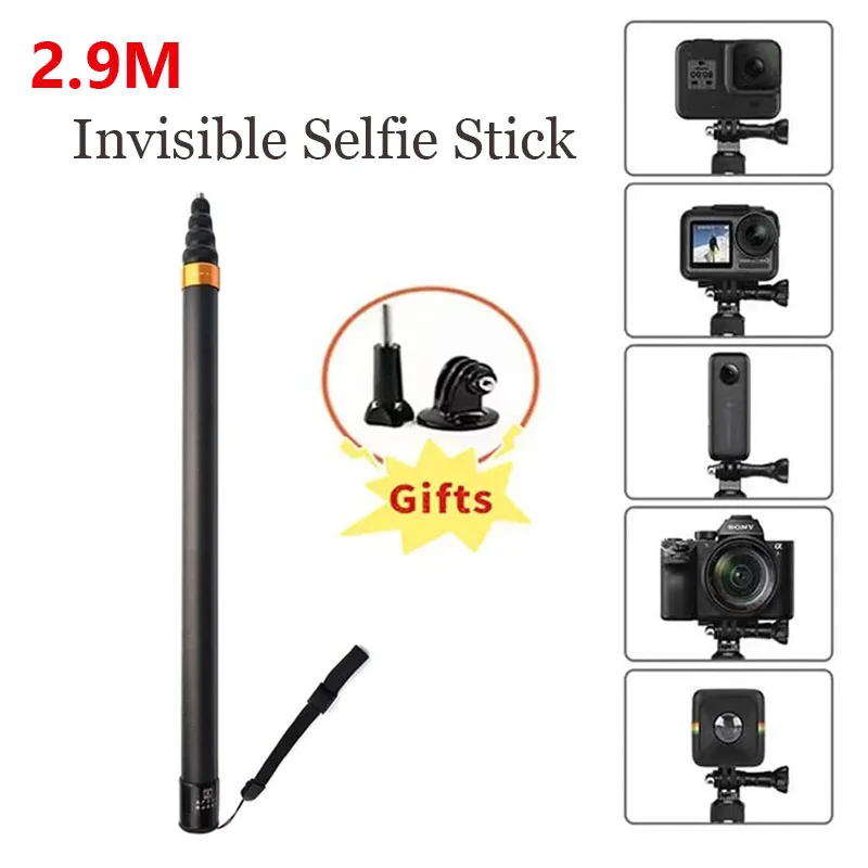 For Insta360 X3 2.9m Carbon Fiber Invisible Extended Edition Selfie Stick For Insta360 One X3 X2 RS R Action Cameras Accessories
For Insta360 X3 2.9m Carbon Fiber Invisible Extended Edition Selfie Stick For Insta360 One X3 X2 RS R Action Cameras Accessories