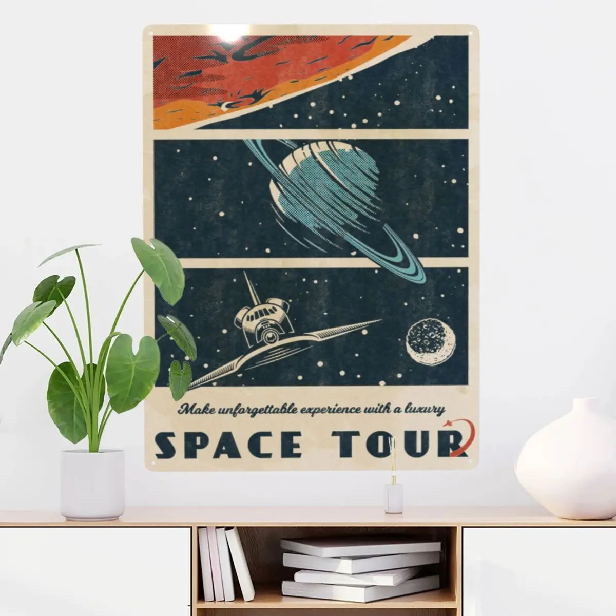 Vintage Retro Space Metal Tin Sign Decor 12x16in Rounded Corner Decor For Bar Birthdays Gift
Vintage Retro Space Metal Tin Sign Decor 12x16in Rounded Corner Decor For Bar Birthdays Gift