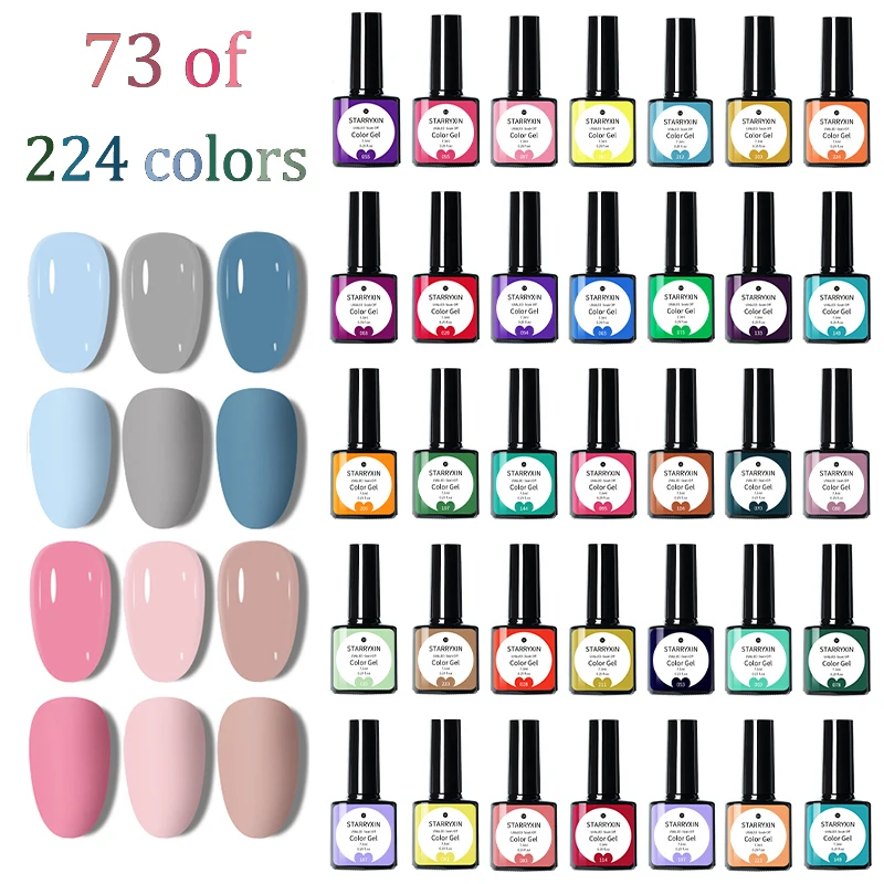 Nail Polish Fashion 200 colors Gel Nail Polish Colors Set 7.3ml/Bottle Soak off UV/LED Color Gel Set Gift for Women
Nail Polish Fashion 200 colors Gel Nail Polish Colors Set 7.3ml/Bottle Soak off UV/LED Color Gel Set Gift for Women