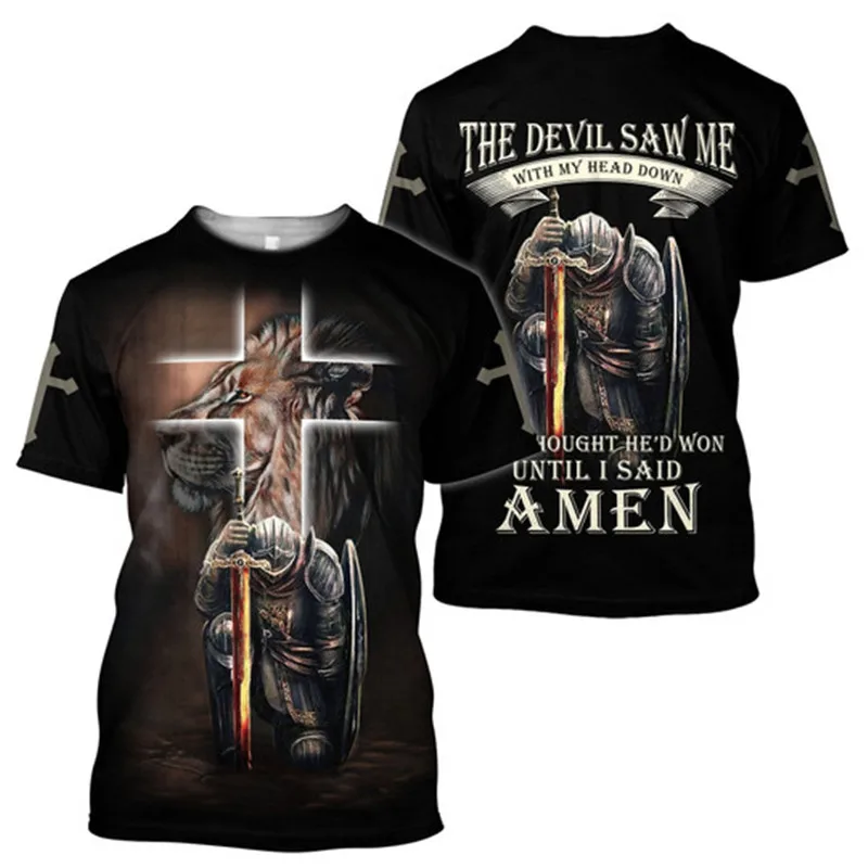 PLstar Cosmos 3D Printed Shirts A Warrior Of Christ I Said Amen Jesus t shirts Unisex Streetwear Casual T-Shirt Short Sleeve
PLstar Cosmos 3D Printed Shirts A Warrior Of Christ I Said Amen Jesus t shirts Unisex Streetwear Casual T-Shirt Short Sleeve