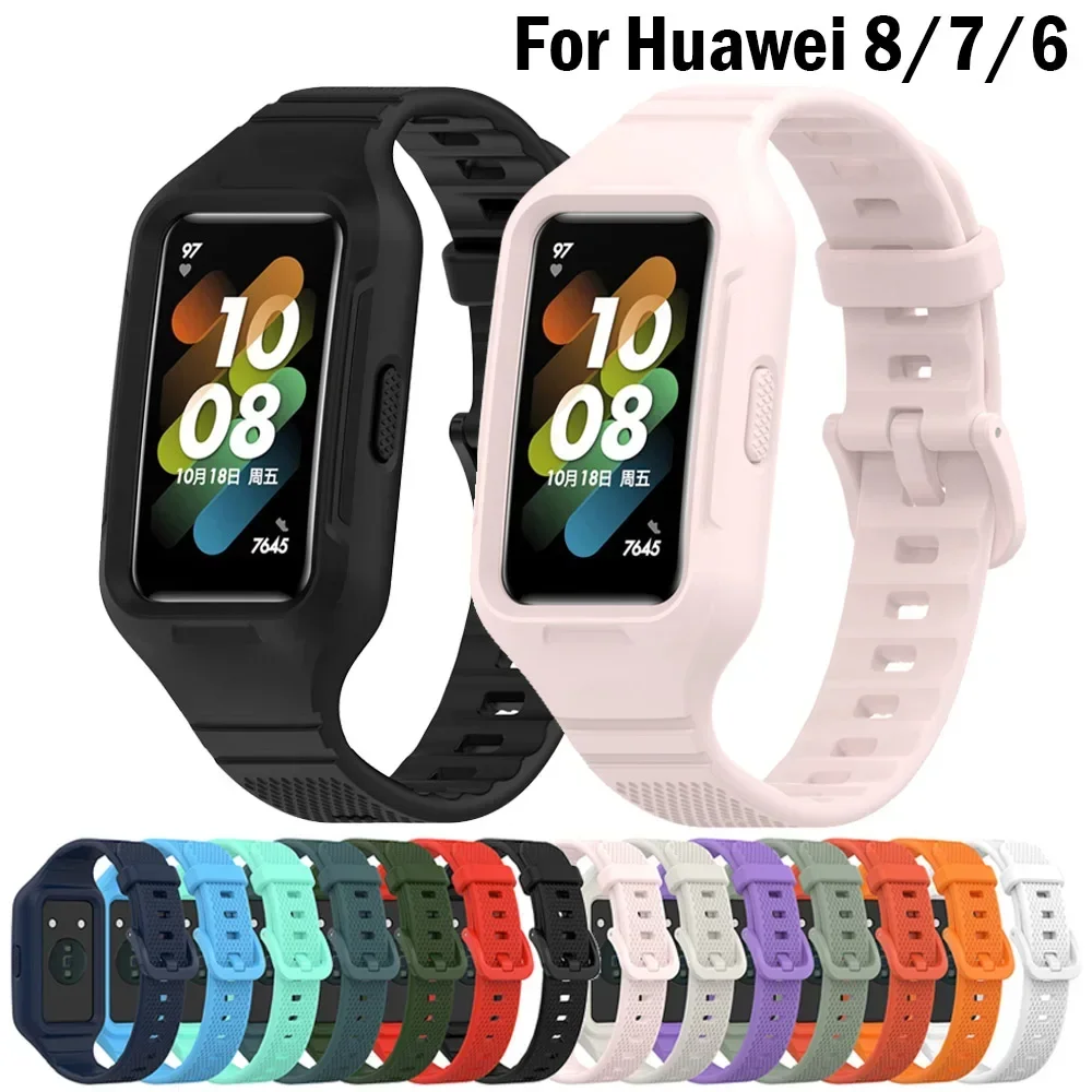 Силиконовый ремешок для наручных часов Huawei Band 9 8 7 6 Pro сменный Браслет Honor