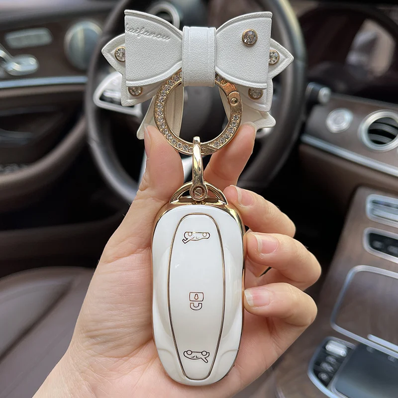 Bow Keyring Holder TPU Shell Fob Car Key Case Cover For Tesla Model S X Key Cover Car Accessories
Bow Keyring Holder TPU Shell Fob Car Key Case Cover For Tesla Model S X Key Cover Car Accessories
