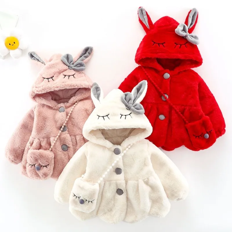 Plush Rabbit With Ears Baby Jacket Christmas Princess Girls Cute Coat Autumn Winter Thick Warm Hooded Outerwear Toddler Clothes
Plush Rabbit With Ears Baby Jacket Christmas Princess Girls Cute Coat Autumn Winter Thick Warm Hooded Outerwear Toddler Clothes