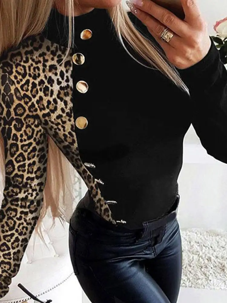 Women Fashion Knitted Skinny Tops ZANZEA Leopard Printed Patchwork Tees 2022 Spring Solid Blusas Party Bodycon T-Shirts Oversize
Women Fashion Knitted Skinny Tops ZANZEA Leopard Printed Patchwork Tees 2022 Spring Solid Blusas Party Bodycon T-Shirts Oversize