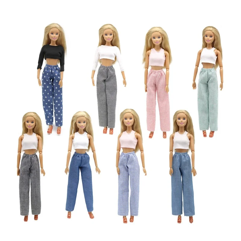 New 1/6 Doll Clothes Fashion Sleeveless Top and Casual Pants Denim Grid Daily Wear Accessories Clothes for Barbie Doll
New 1/6 Doll Clothes Fashion Sleeveless Top and Casual Pants Denim Grid Daily Wear Accessories Clothes for Barbie Doll
