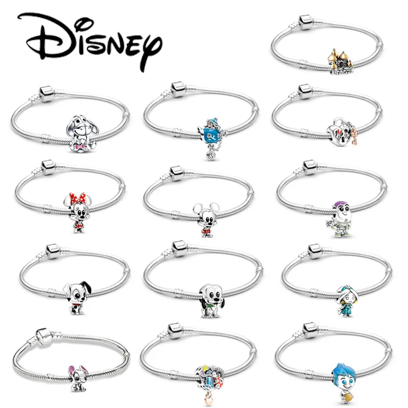 New Disney Mickey Mouse Charm Bead Bracelet Sparkling Stitch Heart Clasp Snake Chain Bracelet for Women DIY Charms Beads Jewelry
New Disney Mickey Mouse Charm Bead Bracelet Sparkling Stitch Heart Clasp Snake Chain Bracelet for Women DIY Charms Beads Jewelry