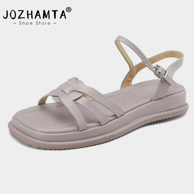 Женские сандалии JOZHAMTA из натуральной кожи, модные туфли на плоской подошве с бусинами, летние мюли, элегантные шлепанцы, размеры 34-40, 2023
Женские сандалии JOZHAMTA из натуральной кожи, модные туфли на плоской подошве с бусинами, летние мюли, элегантные шлепанцы, размеры 34-40, 2023