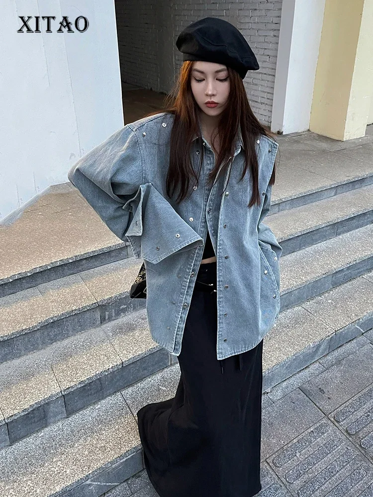 XITAO Personality Denim Shirt Loose Fashion Asymmetrical Patchwork Women Long Sleeve Top 2023 Autumn New Street Trendy DMJ2827
XITAO Personality Denim Shirt Loose Fashion Asymmetrical Patchwork Women Long Sleeve Top 2023 Autumn New Street Trendy DMJ2827