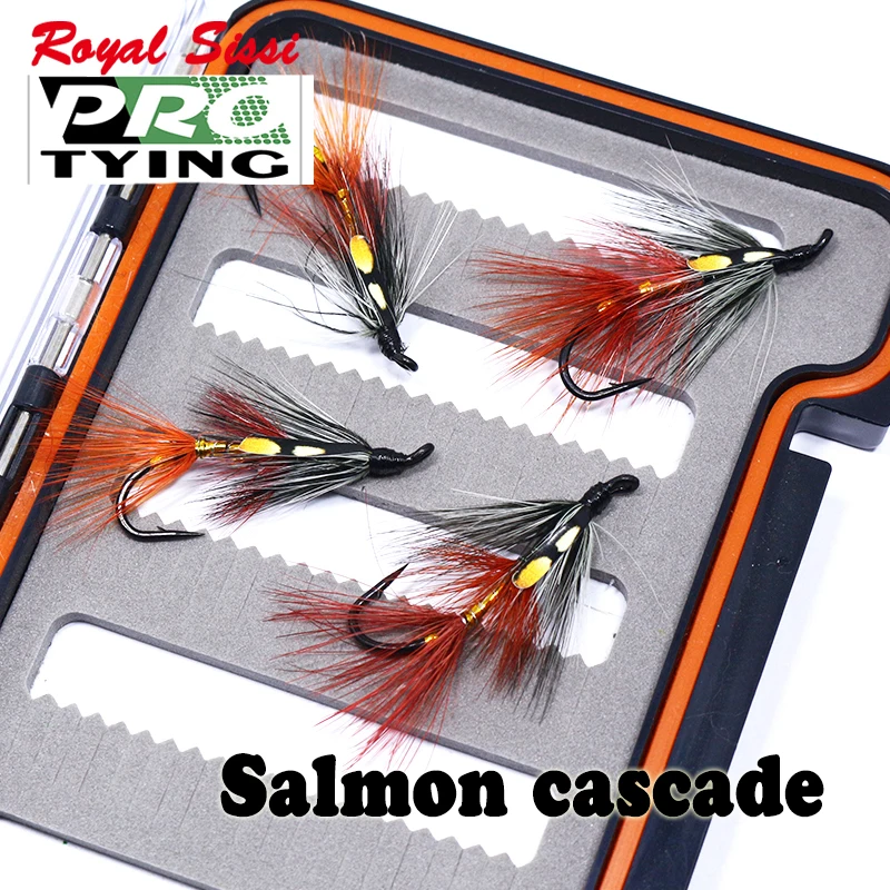 Royal Sissi 2pcs pack hand tied salmon fly lure 2#rooster hackle cascade salmon single fly fishing hooks for pike&steelhead lure
Royal Sissi 2pcs pack hand tied salmon fly lure 2#rooster hackle cascade salmon single fly fishing hooks for pike&steelhead lure