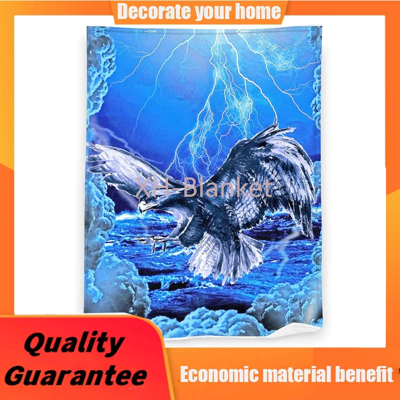 

Eagle Throw Blanket, Soft Flannel Stormy Eagle Blanket Fuzzy Soft Cozy Lightweight and Warm Lightning Blankets & Throws