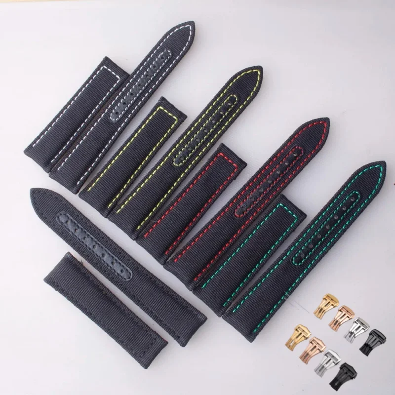 20mm Canvas Leather Bottom Watch Band Replacement For Omega Seamaster 300 Planet-Ocean Seiko Nylon Strap Hamilton Folding buckle
20mm Canvas Leather Bottom Watch Band Replacement For Omega Seamaster 300 Planet-Ocean Seiko Nylon Strap Hamilton Folding buckle