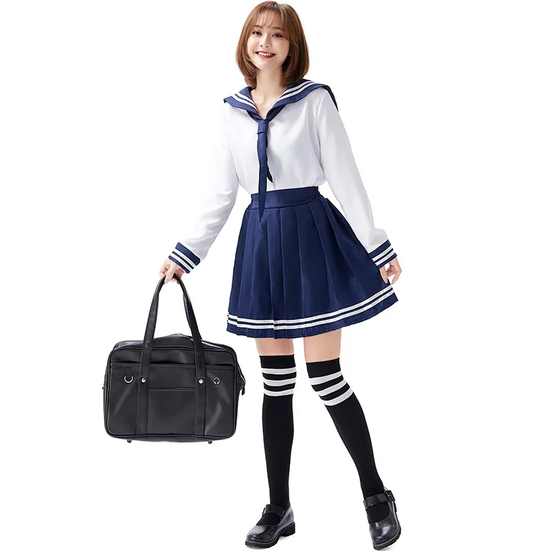 Halloween Cosplay Navy Style Uniform JK Skirt Sailor Costume with Hat Stage Play Performance Uniform Hotel Party Costume
Halloween Cosplay Navy Style Uniform JK Skirt Sailor Costume with Hat Stage Play Performance Uniform Hotel Party Costume