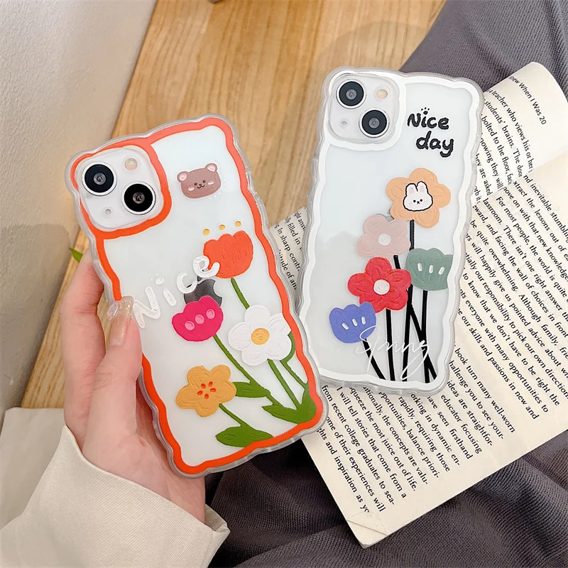 Cute Wavy Edge Transparency Folwer Phone Cases For Iphone 13 12 Pro 11 X XR XS Max 8 7 Plus Shockproof Colorful Clear Back Cover
Cute Wavy Edge Transparency Folwer Phone Cases For Iphone 13 12 Pro 11 X XR XS Max 8 7 Plus Shockproof Colorful Clear Back Cover