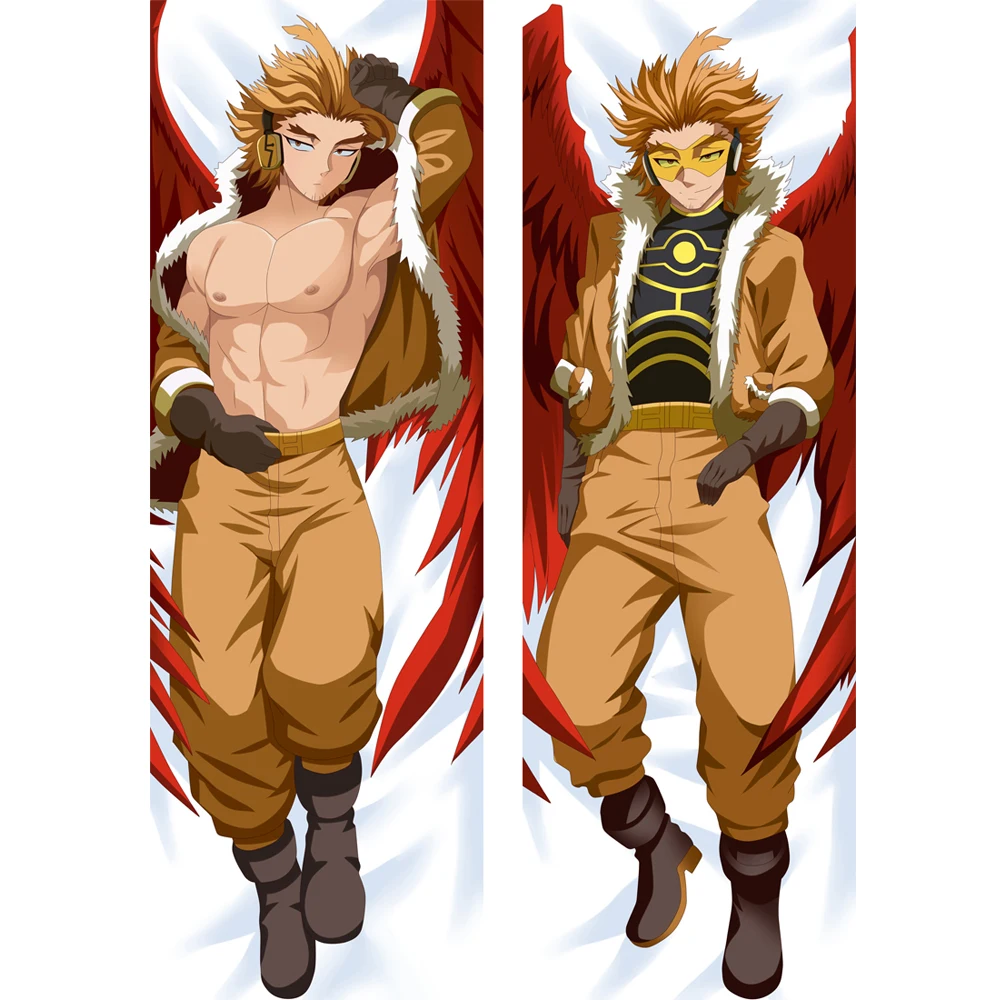 

Anime Boku no Hero Academia Dakimakura Muscle Man Takami Keigo Hawks Hugging Body Pillow Case Otaku Home Bedding Cover