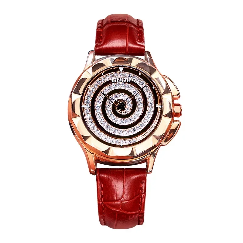 Gu Ou New Fashion Watch Spiral Dial Genuine Leather Quartz Watch Atmosphere Water Diamond Women's Watch
Gu Ou New Fashion Watch Spiral Dial Genuine Leather Quartz Watch Atmosphere Water Diamond Women's Watch