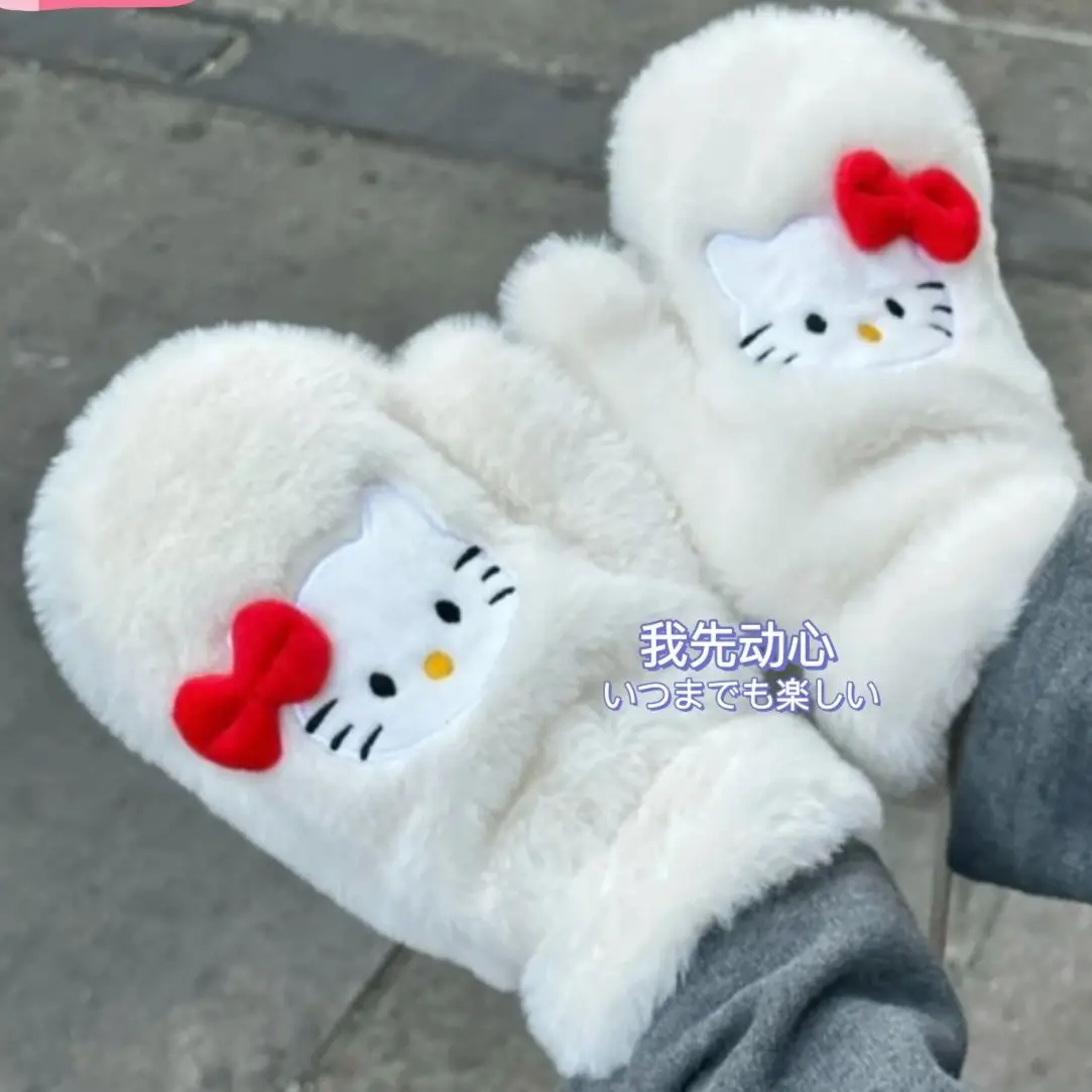 New Kawaii Cute Sanrio Hello Kitty Plush Gloves Hanging Neck Thicken Keep Warm Outdoor Cute Girl Christmas Gift For Girlfriend
New Kawaii Cute Sanrio Hello Kitty Plush Gloves Hanging Neck Thicken Keep Warm Outdoor Cute Girl Christmas Gift For Girlfriend