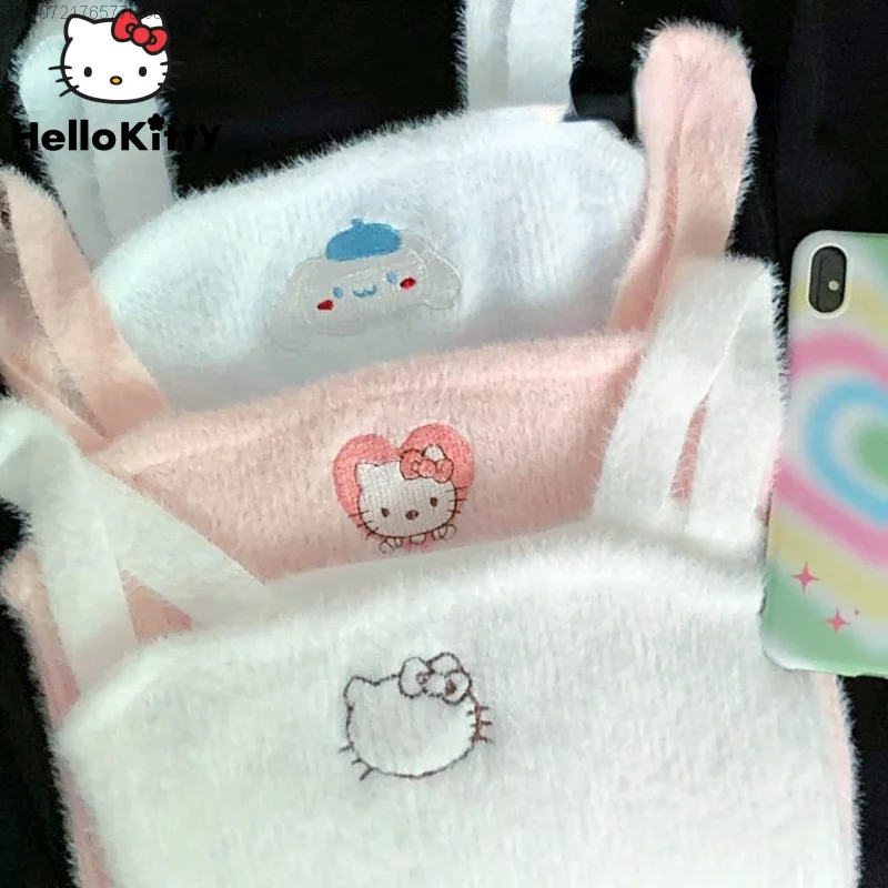 Sanrio Hello Kitty Kawaii Cinnamoroll Tank Tops For Women Y2k Cartoon Fluffy Warm Tops Sweet Autumn Winter Cotton Girl Camis
Sanrio Hello Kitty Kawaii Cinnamoroll Tank Tops For Women Y2k Cartoon Fluffy Warm Tops Sweet Autumn Winter Cotton Girl Camis