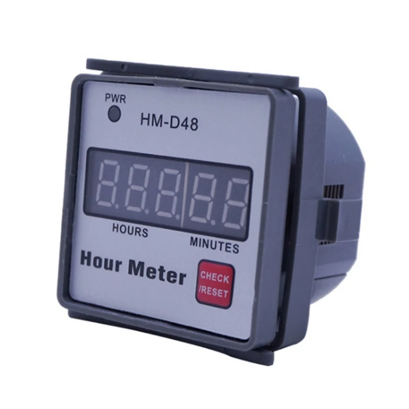 

Digital Hourmeter AC 220V HM-D48 0‑999.99h Timer Universal Hour Meter Gauge for Lawn Mower Generator Farm Tractor Motor