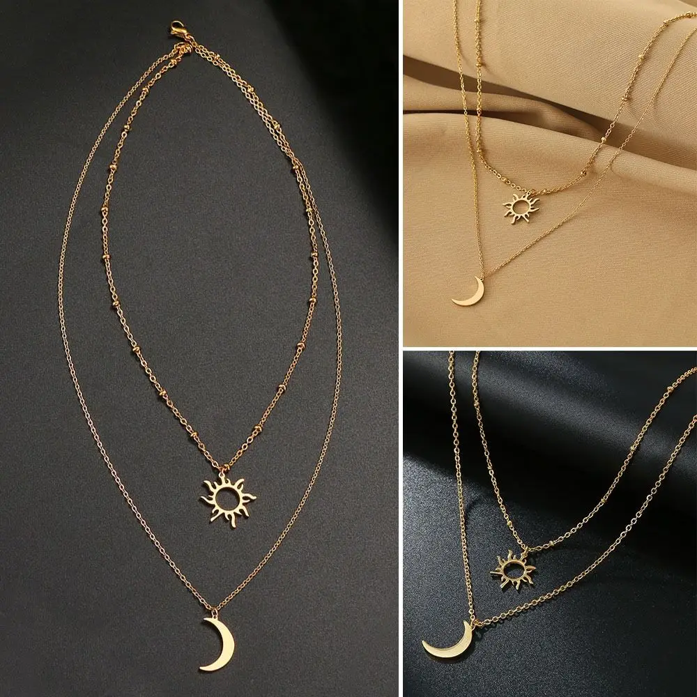 Stainless Steel Necklace Fashion Multi-layer Moon Pendant Sun Totem Link Chain Gifts
Stainless Steel Necklace Fashion Multi-layer Moon Pendant Sun Totem Link Chain Gifts