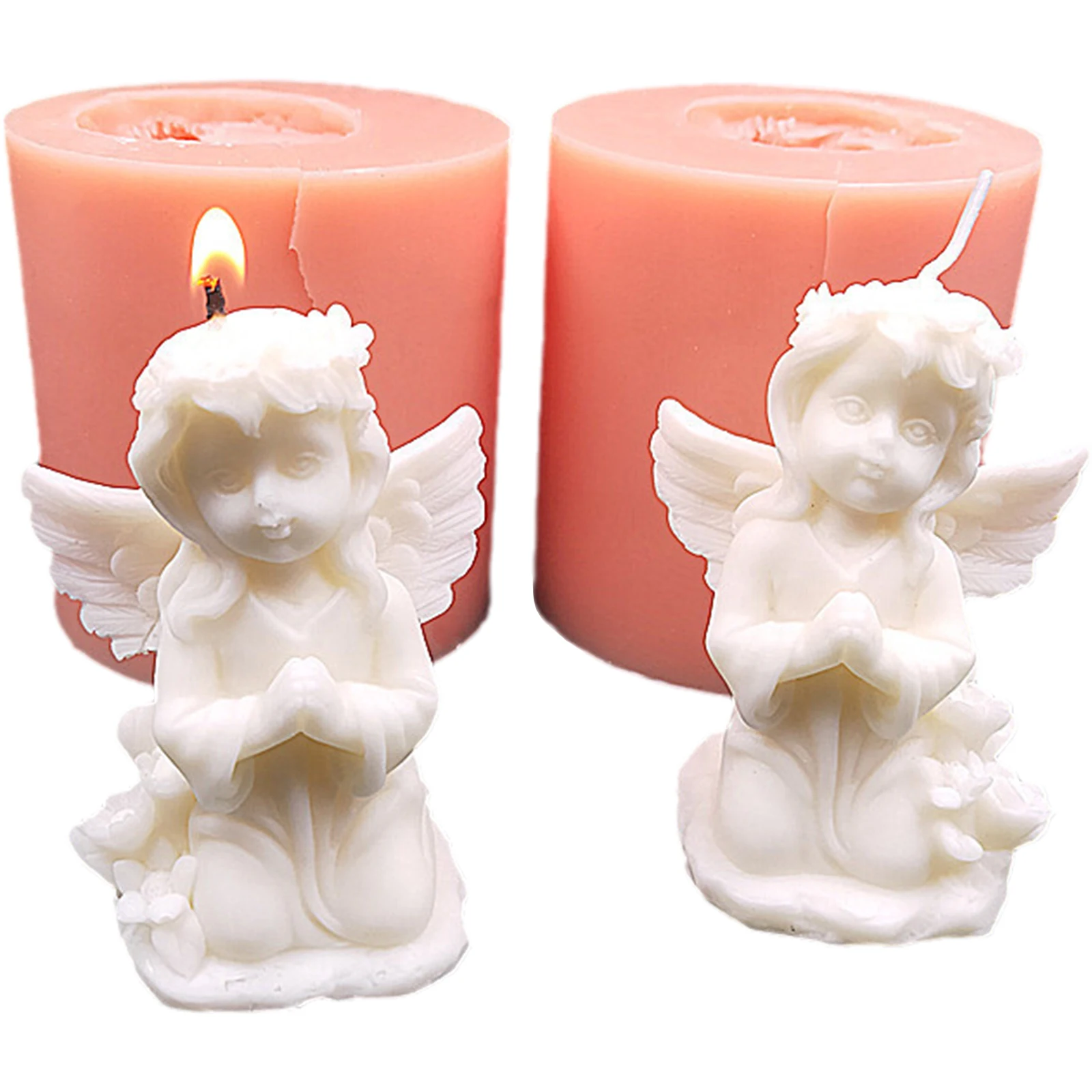 2Pcs 3D Praying Angel Silicone Candle Mold Angel with Wings Molds Candle Soap Making Mold For Candles Gypsum form Resin Mold
2Pcs 3D Praying Angel Silicone Candle Mold Angel with Wings Molds Candle Soap Making Mold For Candles Gypsum form Resin Mold