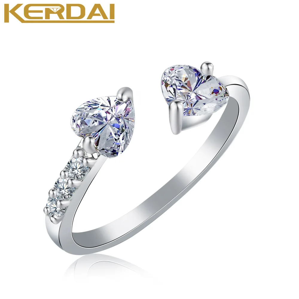 Hot New Female White Gold Color Rings for Women Double-heart Opening Ring Zircon Ladies Ring Jewelry Gift
Hot New Female White Gold Color Rings for Women Double-heart Opening Ring Zircon Ladies Ring Jewelry Gift