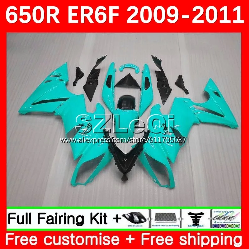 Body Kit For KAWASAKI NINJA ER-6F 650R 650 R ER 6F 6 F 09-11 ER6F 09 10 11 ER6 F 2009 2010 2011 OEM Fairing 95LQ.45 gloss cyan
Body Kit For KAWASAKI NINJA ER-6F 650R 650 R ER 6F 6 F 09-11 ER6F 09 10 11 ER6 F 2009 2010 2011 OEM Fairing 95LQ.45 gloss cyan