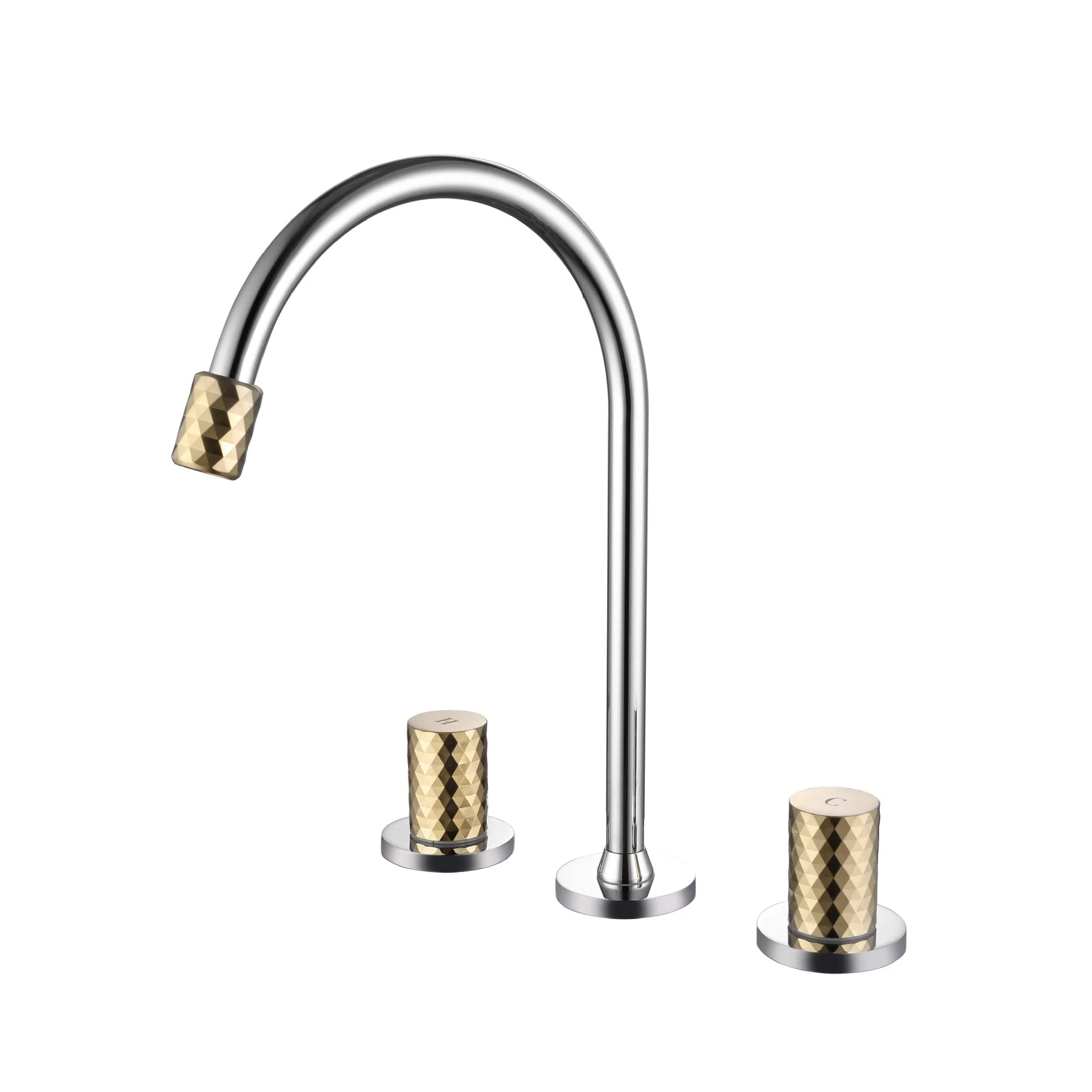 Bathroom Faucet Three-hole Split Basin Brushed Gold Double Handle Control Brass Hot And Cold Water Taps
Bathroom Faucet Three-hole Split Basin Brushed Gold Double Handle Control Brass Hot And Cold Water Taps