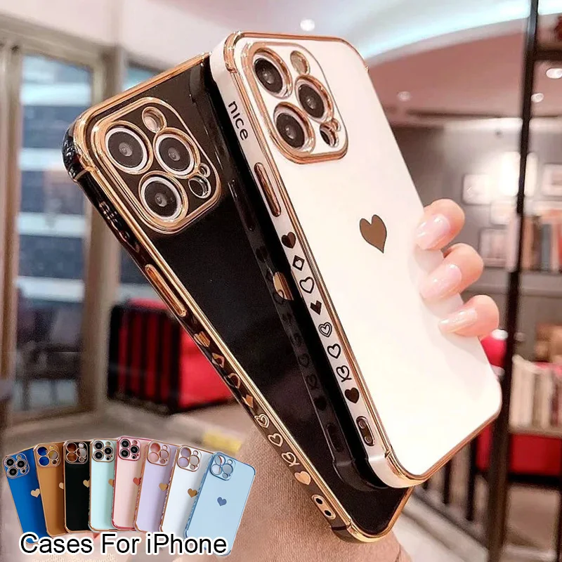 Electroplating Side Love Heart Phone Case For IPhone 14 13 12 11 Pro Max XR 8 Plus SE2/SE3 Shockproof Back Cover
Electroplating Side Love Heart Phone Case For IPhone 14 13 12 11 Pro Max XR 8 Plus SE2/SE3 Shockproof Back Cover