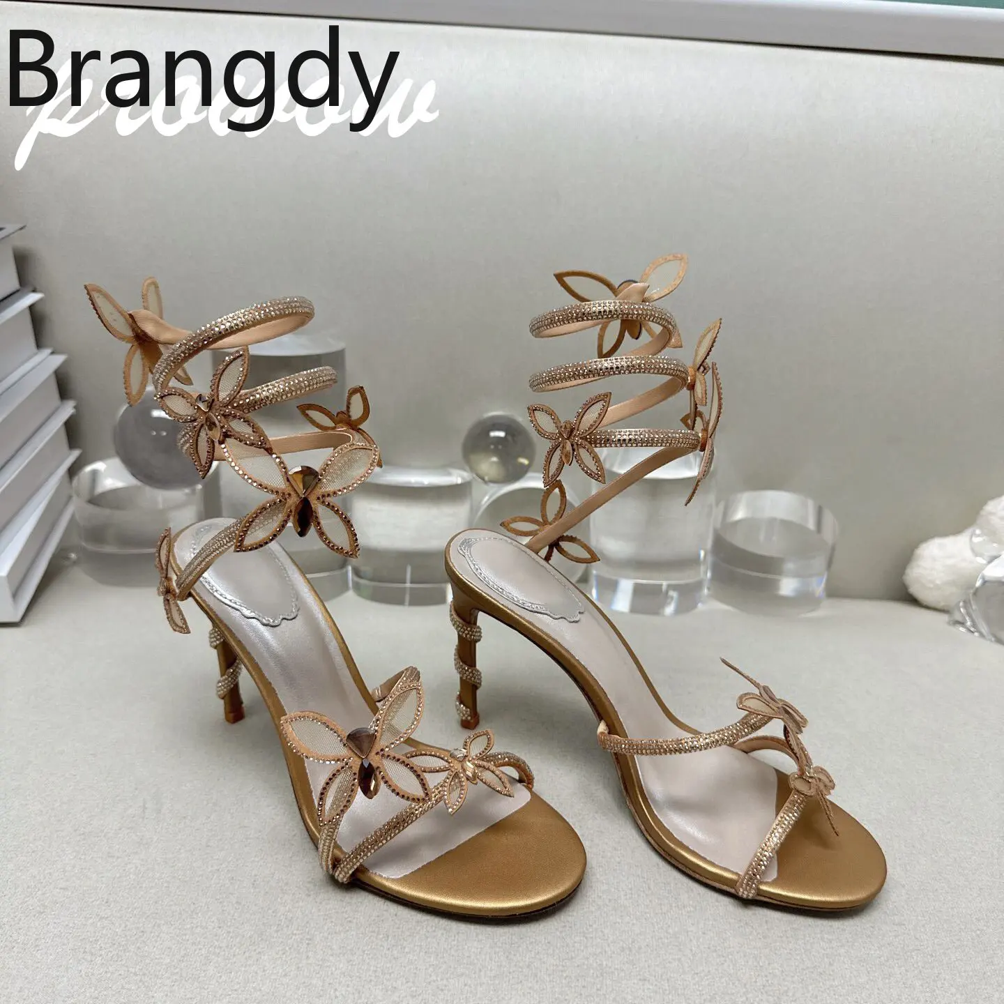 Prowow New Genuine Leather Open Toe Crystal Butterfly High Heels Open Toe Snake Shaped Thin HIgh Sandals champagne Shoes Women
Prowow New Genuine Leather Open Toe Crystal Butterfly High Heels Open Toe Snake Shaped Thin HIgh Sandals champagne Shoes Women