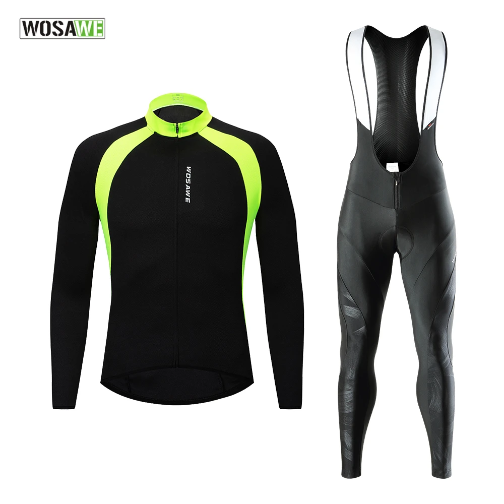 WOSAWE Breathable Long Sleeve Cycling Jersey Set Bib Pants Ropa Ciclismo Bicycle Clothing MTB Bike Jersey Uniform Men Clothes
WOSAWE Breathable Long Sleeve Cycling Jersey Set Bib Pants Ropa Ciclismo Bicycle Clothing MTB Bike Jersey Uniform Men Clothes