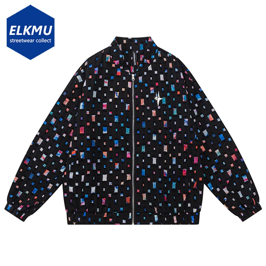 Men Fashion Denim Jacket Plaid Patchwork Black White Jeans Jacket Harajuku Oversized Hip Hop Streetwear Denim Jacket Zip-up Coat 
Men Fashion Denim Jacket Plaid Patchwork Black White Jeans Jacket Harajuku Oversized Hip Hop Streetwear Denim Jacket Zip-up Coat