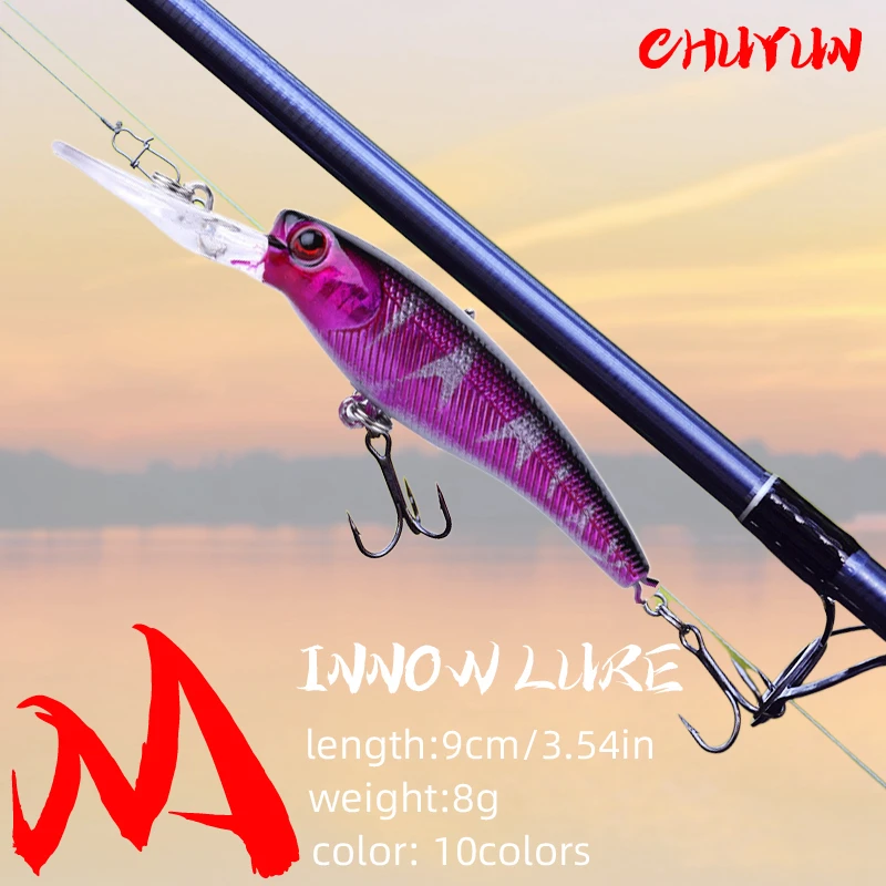 Purple fishing lure 90mm Minnow fake lure High Quality Hard Baits Good Action Wobblers Productive when trolling pesca
Purple fishing lure 90mm Minnow fake lure High Quality Hard Baits Good Action Wobblers Productive when trolling pesca
