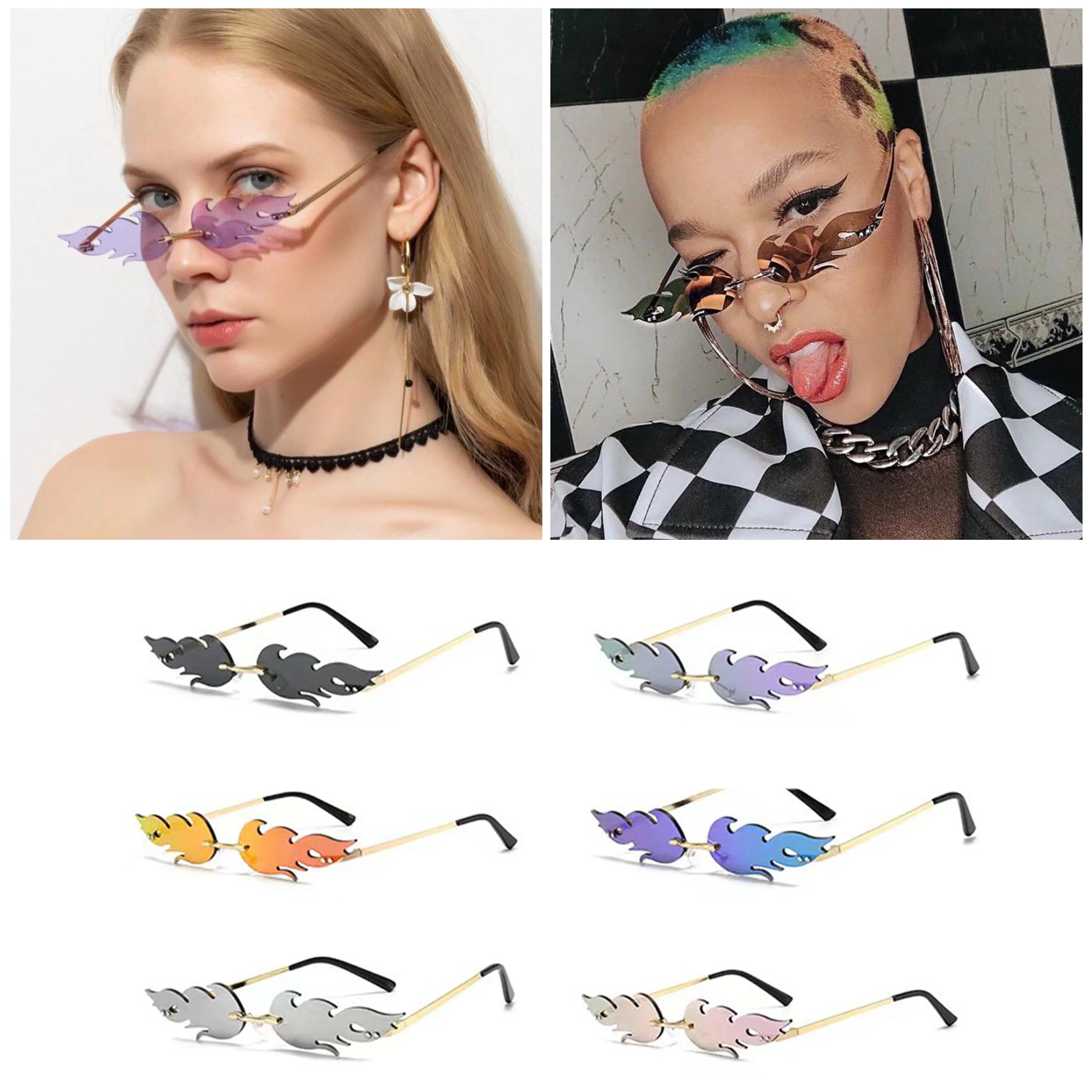 Artisan Women Designer Rimless Fire Shape Flame Sunglasses Narrow Mirror Lens Sun Glasses Eyewear Accessories UV400
Artisan Women Designer Rimless Fire Shape Flame Sunglasses Narrow Mirror Lens Sun Glasses Eyewear Accessories UV400