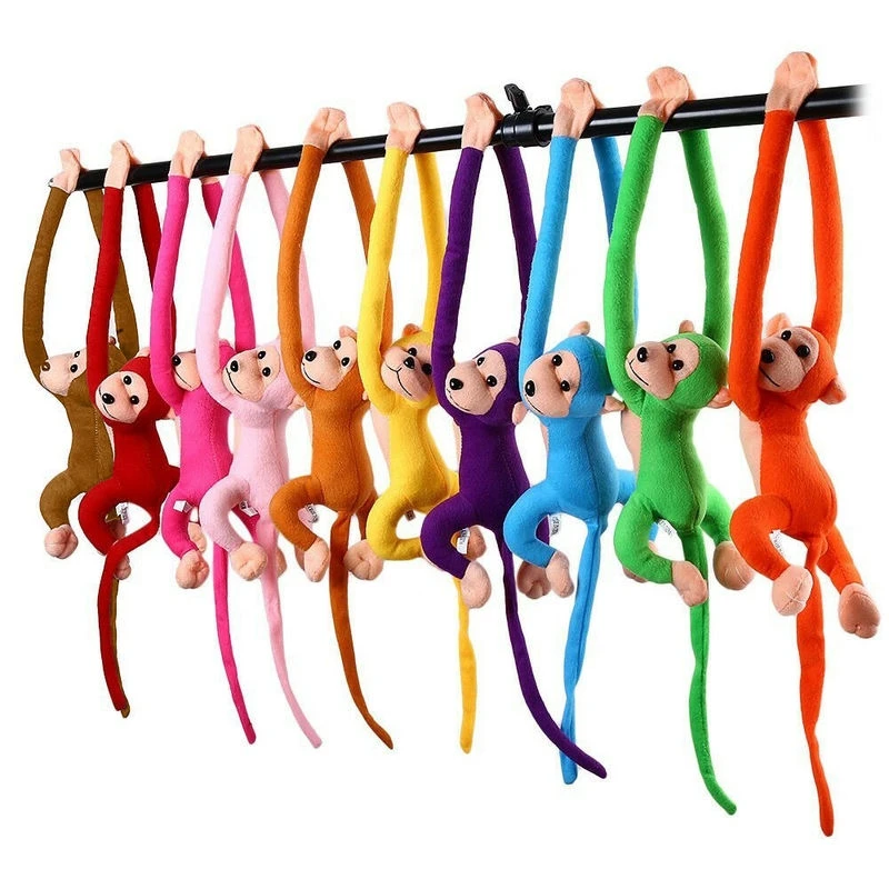 

60cm Kawaii Long Arm Tail Monkey Stuffed Doll Plush Curtains Baby Sleeping Appease Animal Toys Car Decoration Kids Birthday Gift