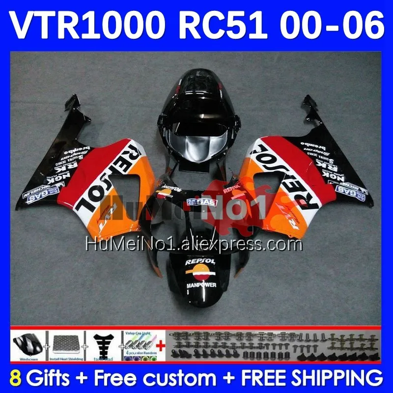 Body For HONDA VTR1000 RC51 01 02 03 2004 2005 2006 125No.22 SP1 SP2 VTR 1000 2000 2001 2002 2003 04 05 06 Fairing Repsol Orange
Body For HONDA VTR1000 RC51 01 02 03 2004 2005 2006 125No.22 SP1 SP2 VTR 1000 2000 2001 2002 2003 04 05 06 Fairing Repsol Orange